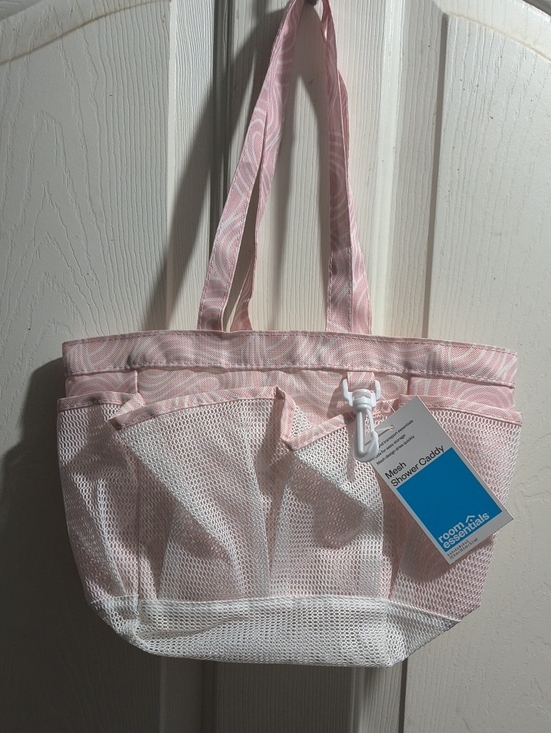 Room Essentials Handbags - Room Essentials Pink Mesh Tote with Exterior Pockets